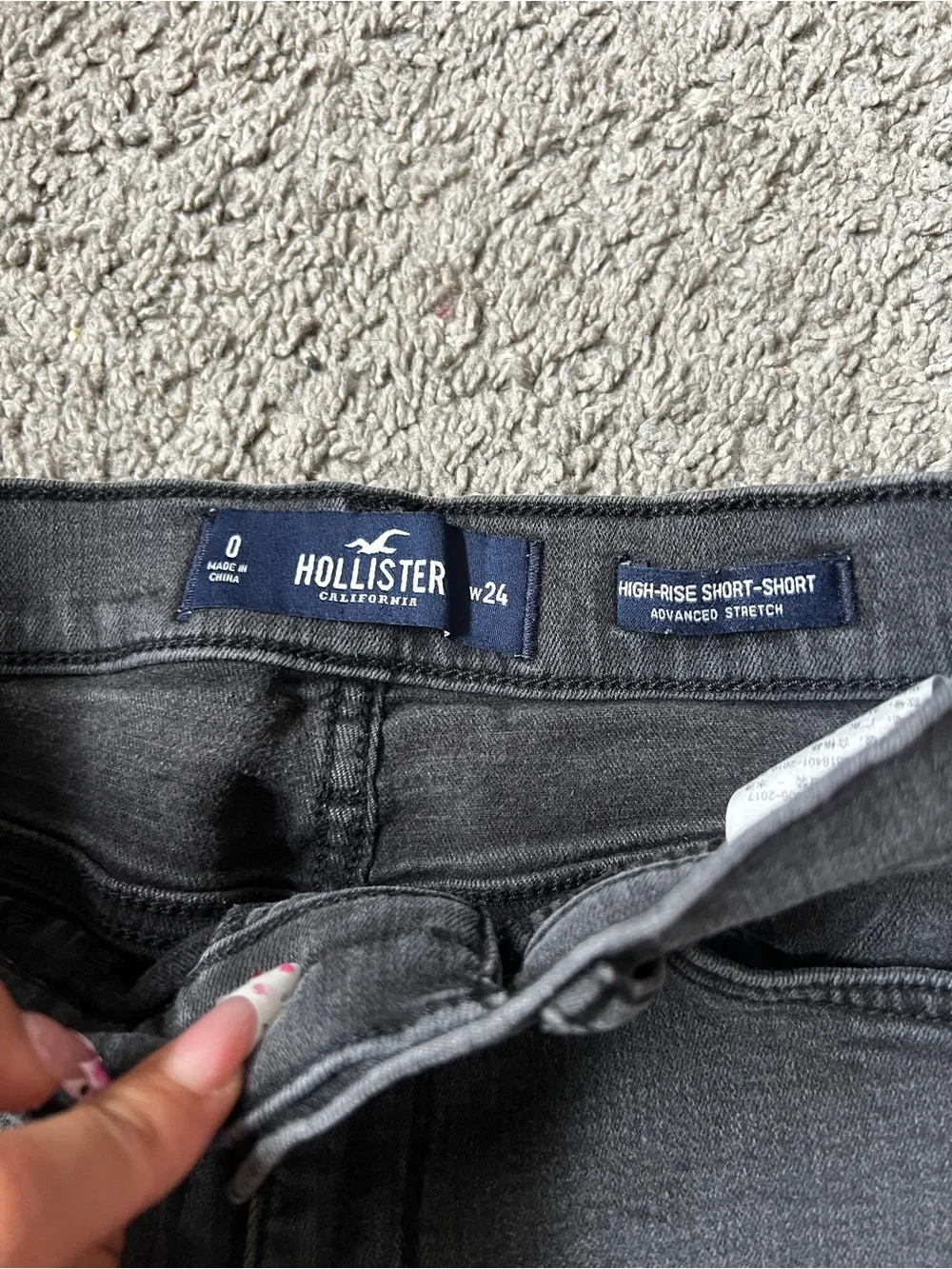 Hollister Black High-Rise Denim Shorts